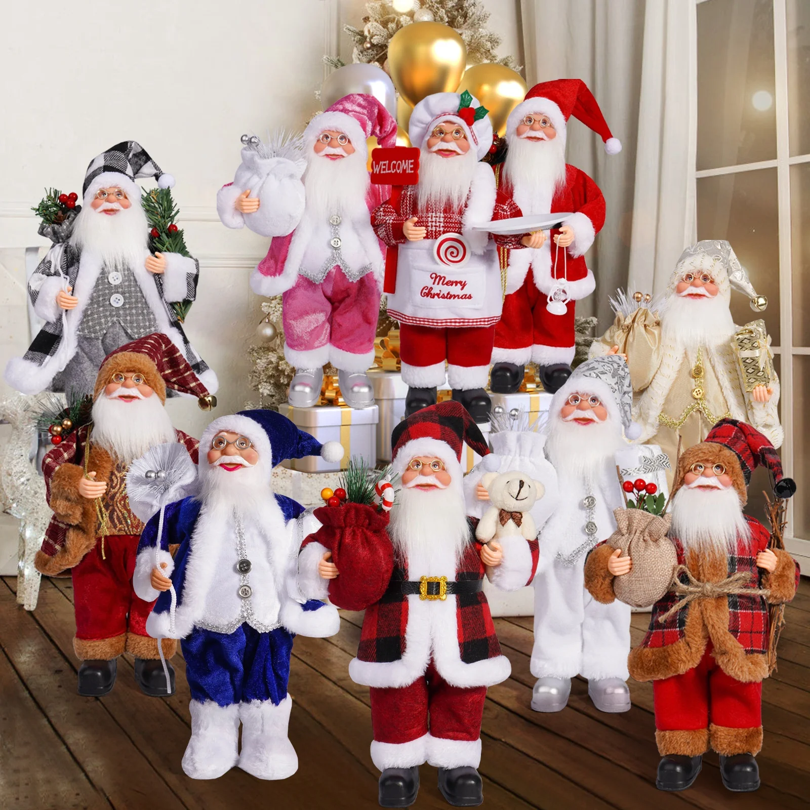 A212 12 inch Santa Claus doll standing posture Santa Claus doll window decoration supplies gifts