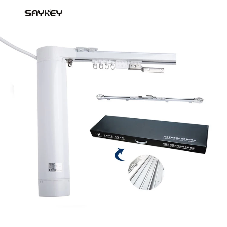 
SAYKEY Z-wave Curtain Motor+remote control+4 meter tracl kit compatible with all certified z-wave gateway like Fibaro SmartThing 