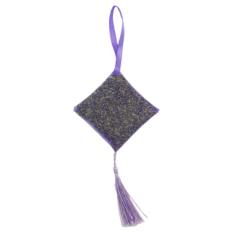 
Custom small wardrobe fragrance mesh purple air freshener organza dry flower lavender scented sachet 