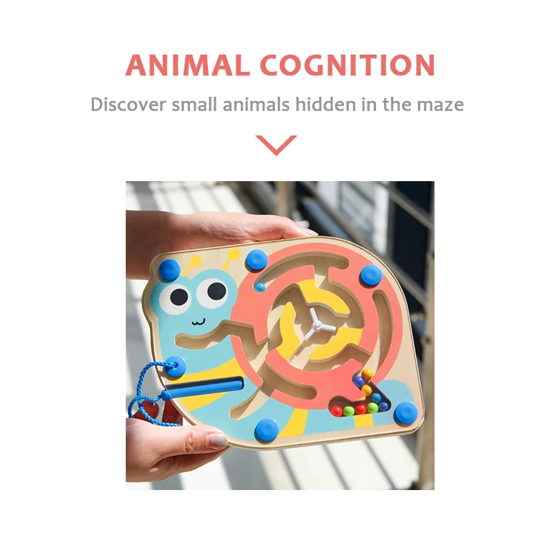 Baby Maze Wooden Montessori Game Kids Early Educational Interactive Wooden Toy Magnetic Blocks For Children Holiday Gifts