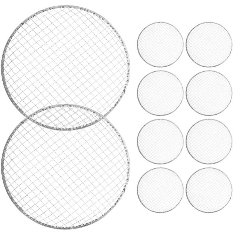 Japan Disposable Barbecue Grill Mesh 11.8 Inch Round BBQ Mesh Wire Portable BBQ Grill Replacement for Outdoor Cooking Picnic