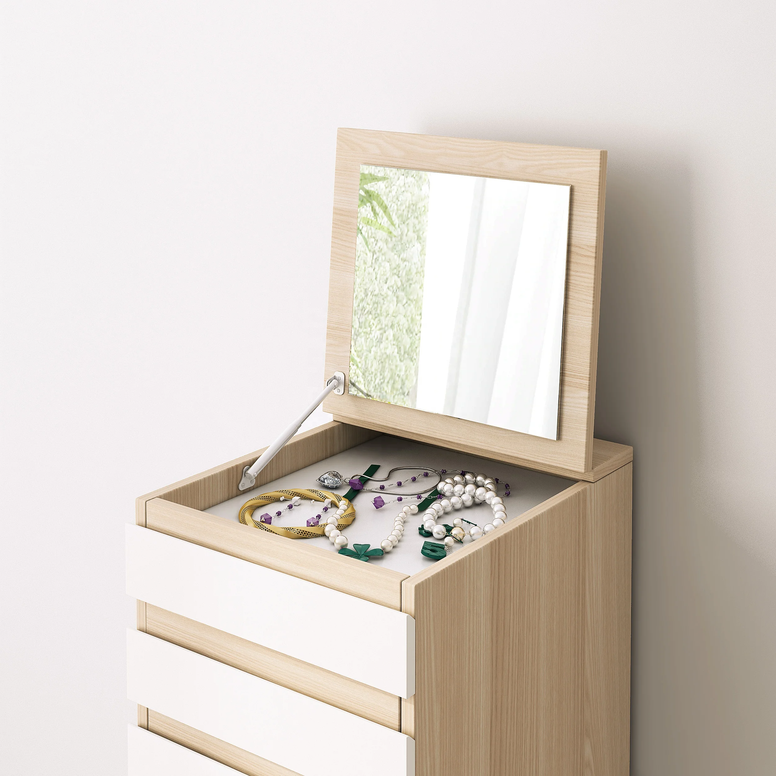 6 drawer chest of drawers white black high gloss hot sale drawer cabinet with Mirror