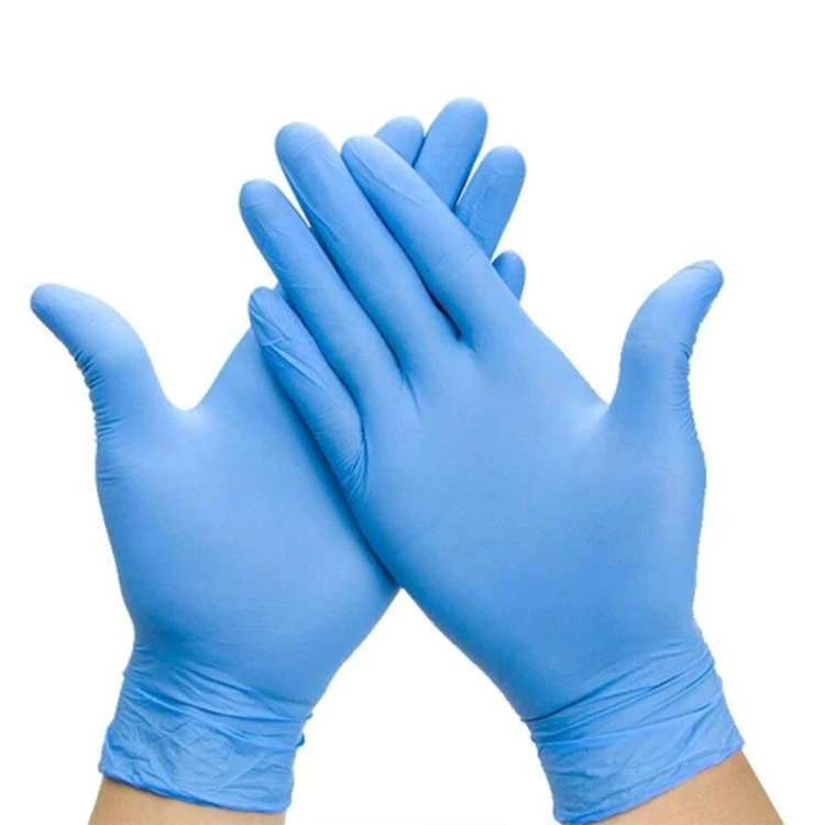 Mooni top small latex exam gloves blue examination powder