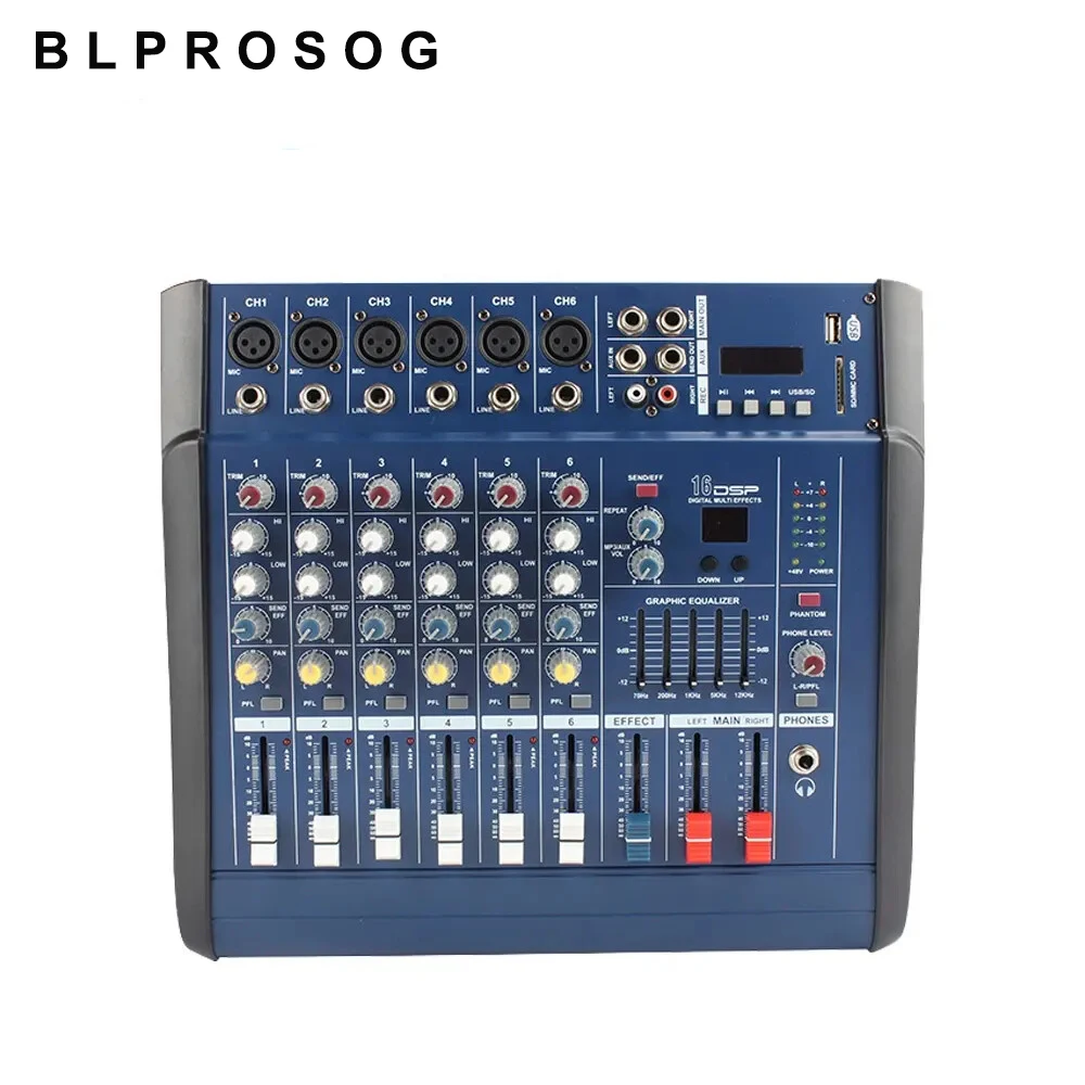 Китайский производитель BLPROSOG 6-канальный 602D USB BT усилитель мощности смеситель