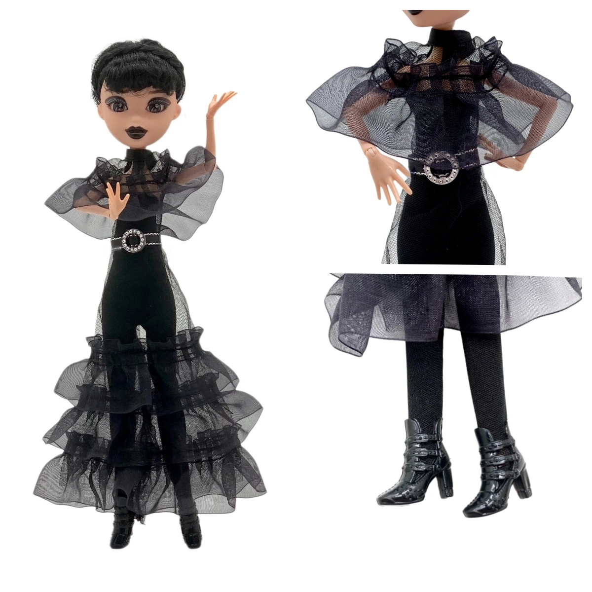 11inch Hot Sale Wednesday Addams Dress up Dolls Gothic Colorbox Girls Gift For Kids Clothing Doll Plastic
