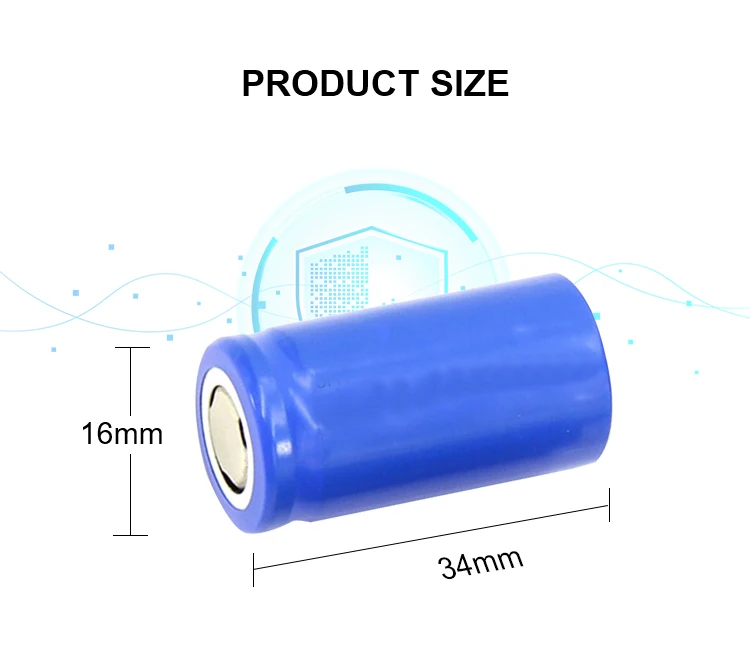CR123 Size   ICR 16340 17335  3.7V 700mAh Rechargeable Li-ion Battery cell for LED flashlight