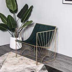 
Nordic web celebrity ins style bedroom small living room light luxury single small leisure chair metal sofa chair 