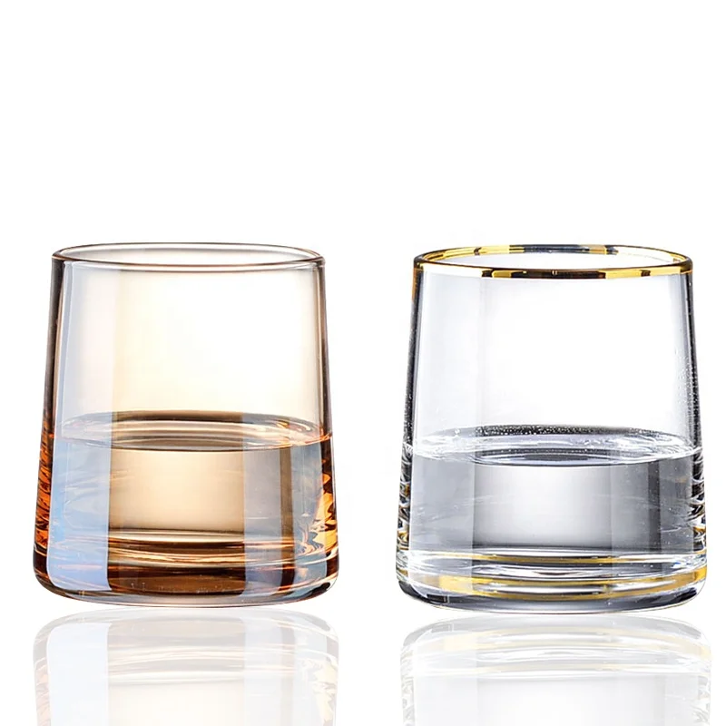 Luxury Empty Unique Clear Gold Grey 8oz 250ml Glass Candle Jar With Lid For Scented Candle