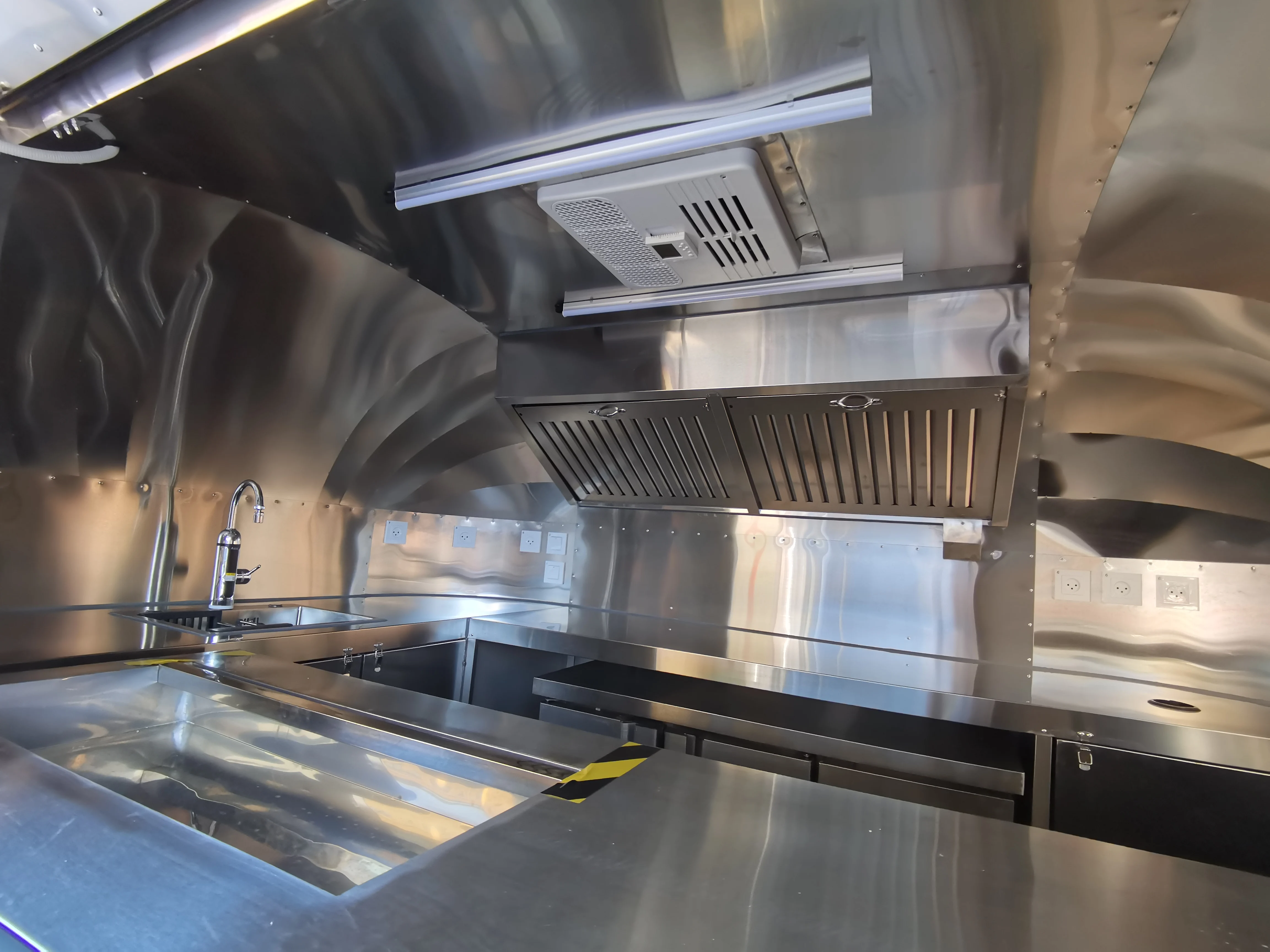 Stainless steel fully equipped food trailer kiosk shopping center and mobile fast food truck export to Israel
