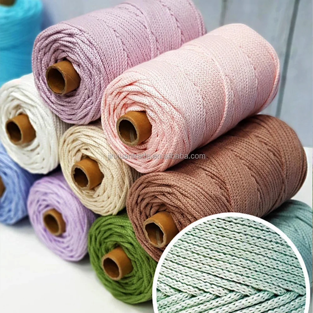 Высококачественный хлопковый шнур для вязания крючком 3 мм 4 мм 100 м 36 цветов оптом