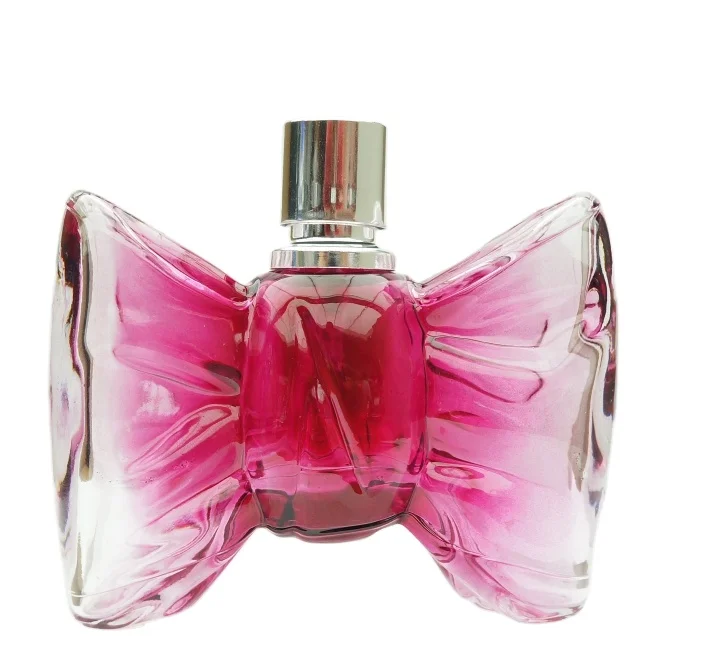 100ml butterfly unique shaped glass perfume bottle with silver lid