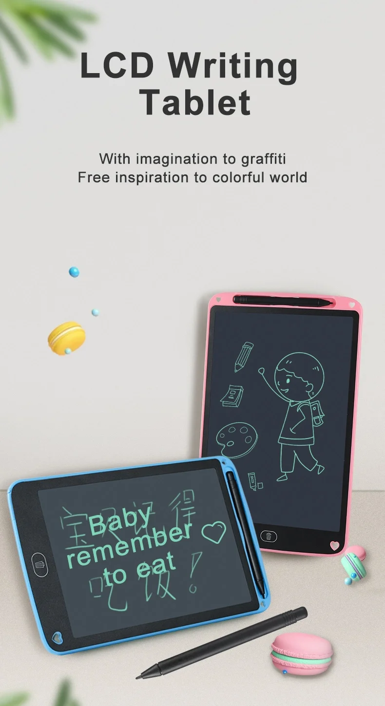 Paperless LCD Drawing Pad 8.5 Inch Electronic Kids Writing Graphic Tablet with Stylus and Loose Leaf Feature