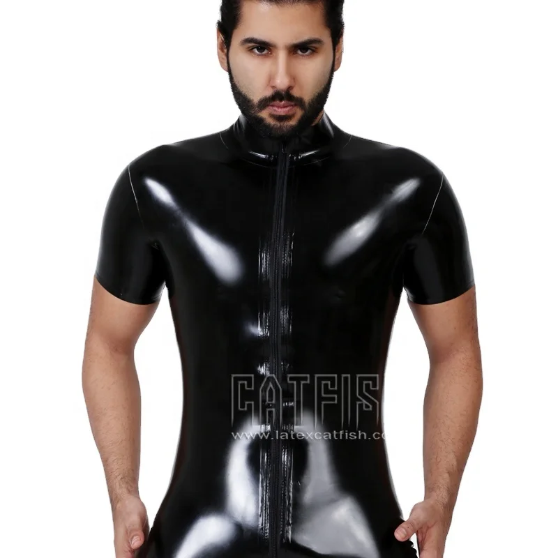 Classic & Sexy Full Body Enclosed Men Latex Bodysuit In Natural Latex