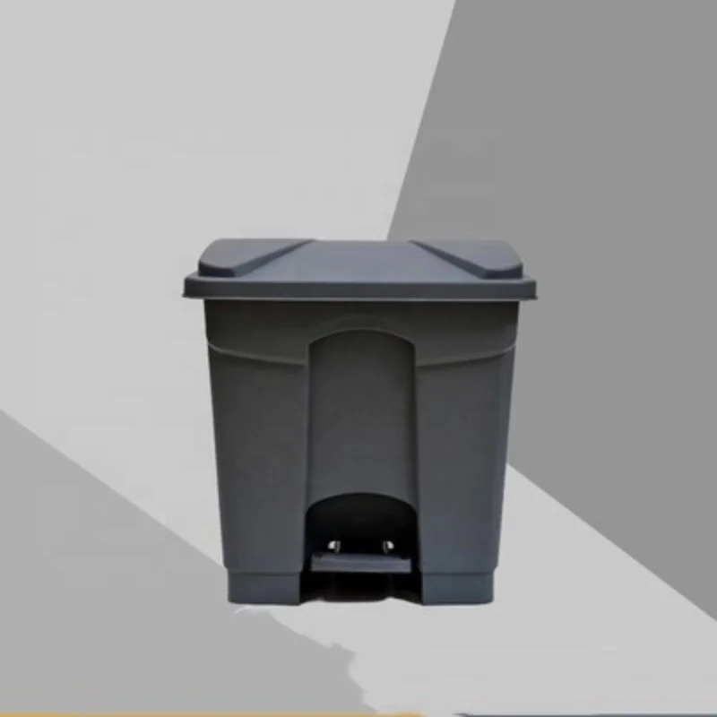 Shianku Food Grade Foot Pedal Dustbin 30L Industrial Workshop Plastic Dustbin Durable Plastic Trash Can