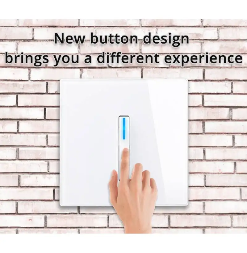 New Model 16A 1/2/3/4 Gang 1 Way 2 Way Tempered Glass Panel Piano Switch Socket for Hotel Household Wall