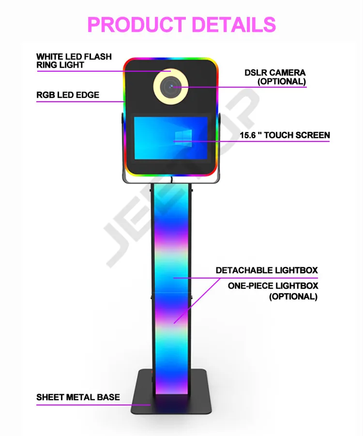 Dimmable Led Lighting Photo Booth Single-shot Photos,And Social Sharing