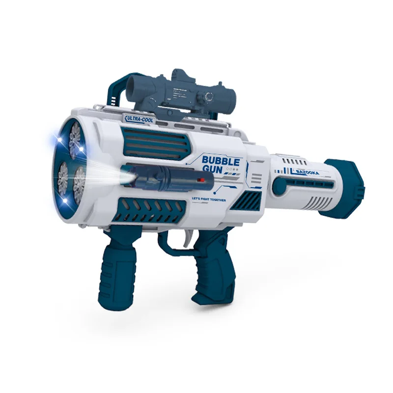 With light Rocket bubble gun machine toy outdoor summer Built in bubble liquid multi-color electric rocket bubble gun