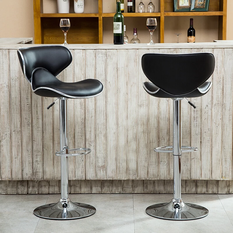 Leather Modern Elevated Height Restaurant Home Coffee Shop Office Furniture Metal Chair Bar Stool