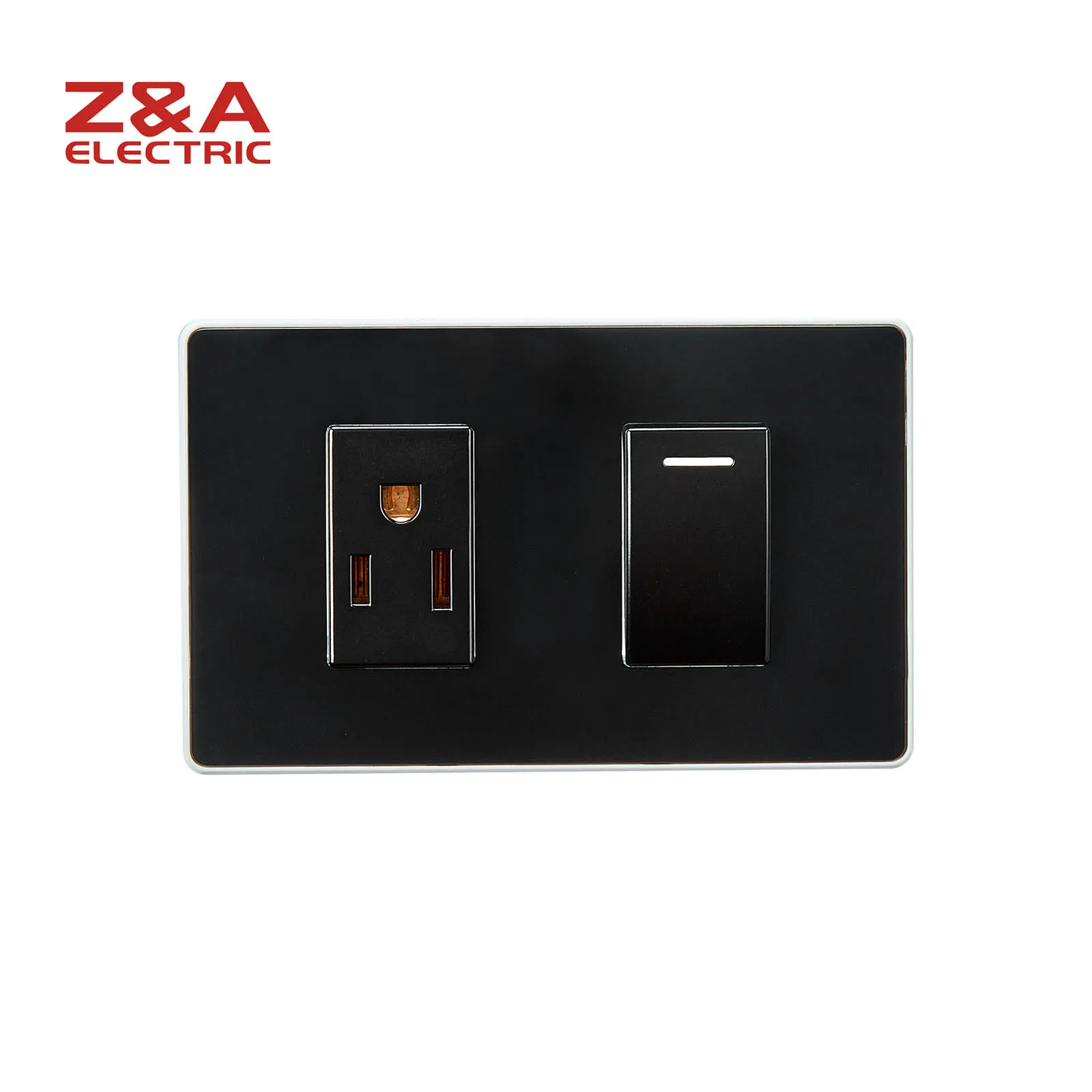 AG2213.3W.AFBK AG Series Acrylic Full Black Color ZA Z&A Electric Wall Switch