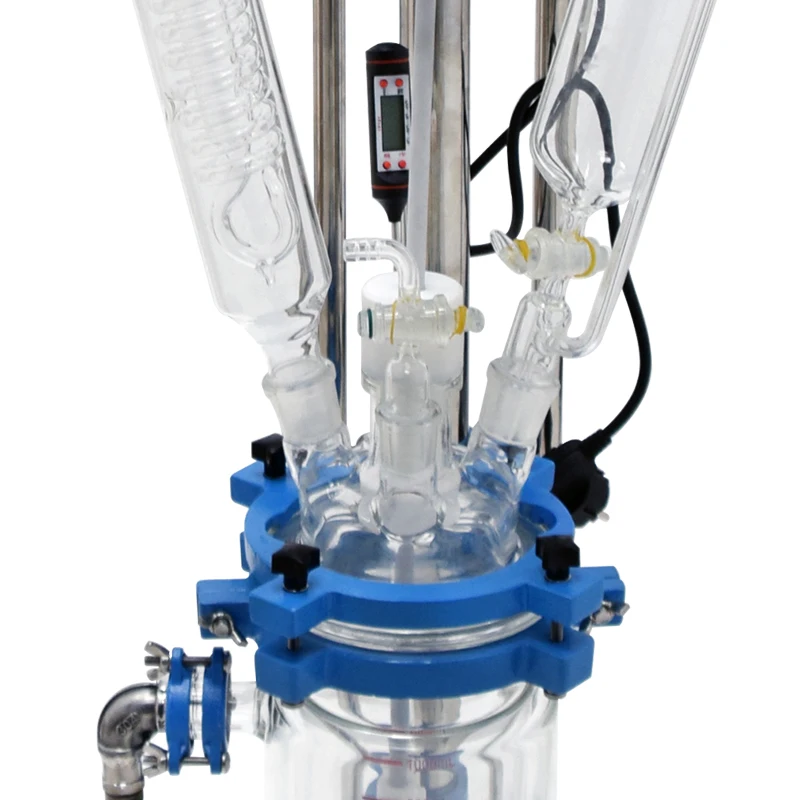 Competitive Pricing 1Liter Glass Reactor Laboratory Glass Reactor Price Jacketed Glass Reactor Price For Lab Use