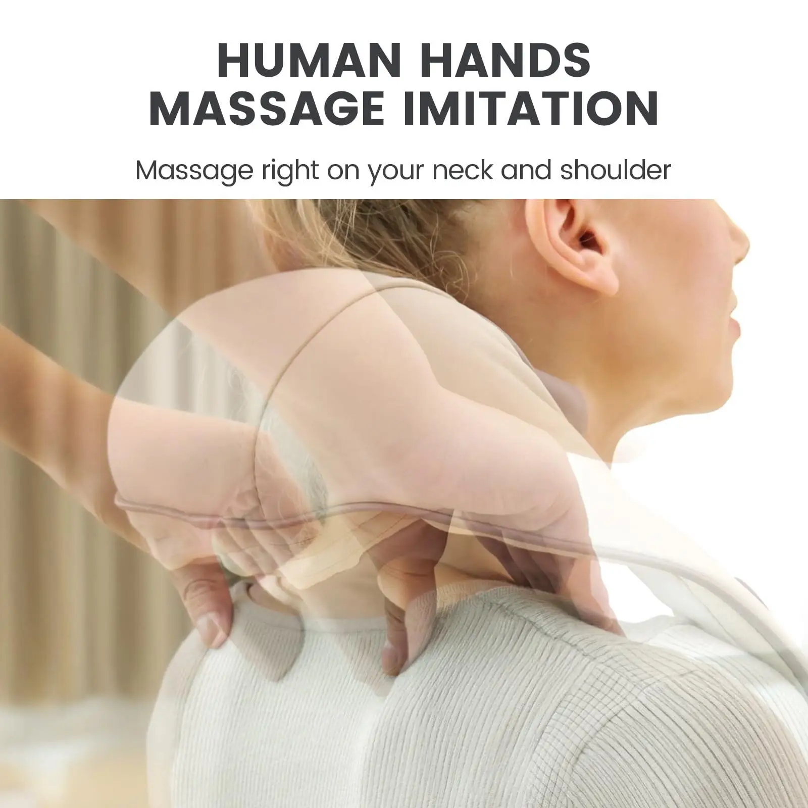 2024 Cordless 3D Mini Trapezius Rechargeable Mini Electric Vibration Kneading Neck Kneading Massager Products  With Heat