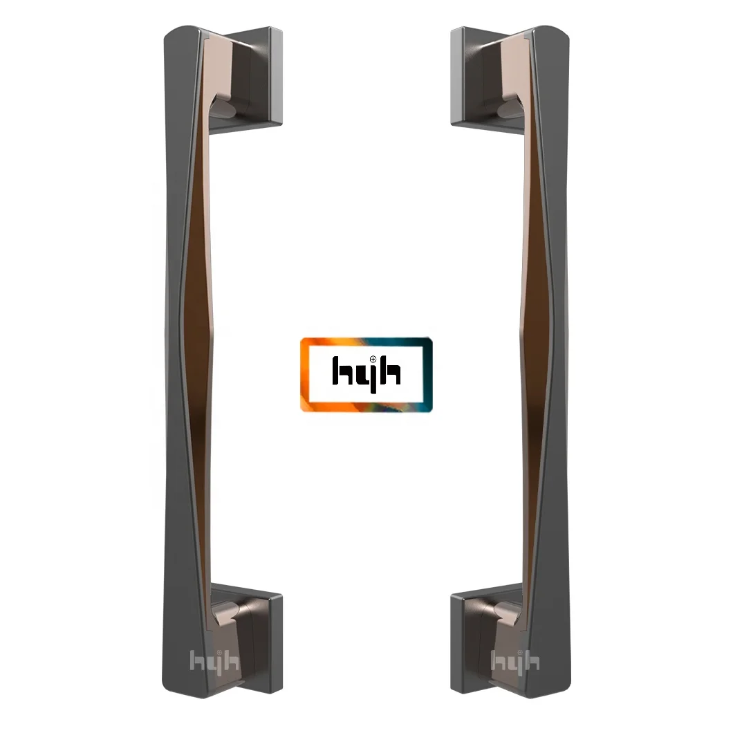 hyh Factory Price Zinc Alloy Double Side patent Design Entry Glass Main Door Lock Pull Handle