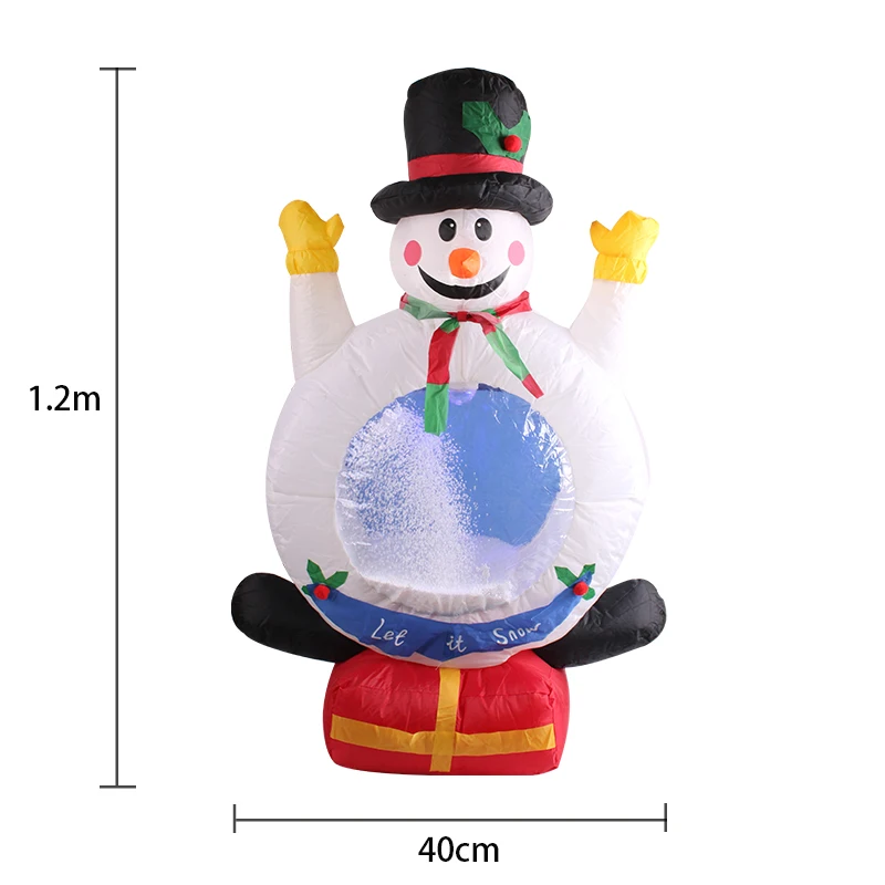 
 Оптовая продажа с фабрики, рождественские украшения в виде снеговика, уличный Рождественский надувной снеговик 1,2 м со светодиодными лампами  
