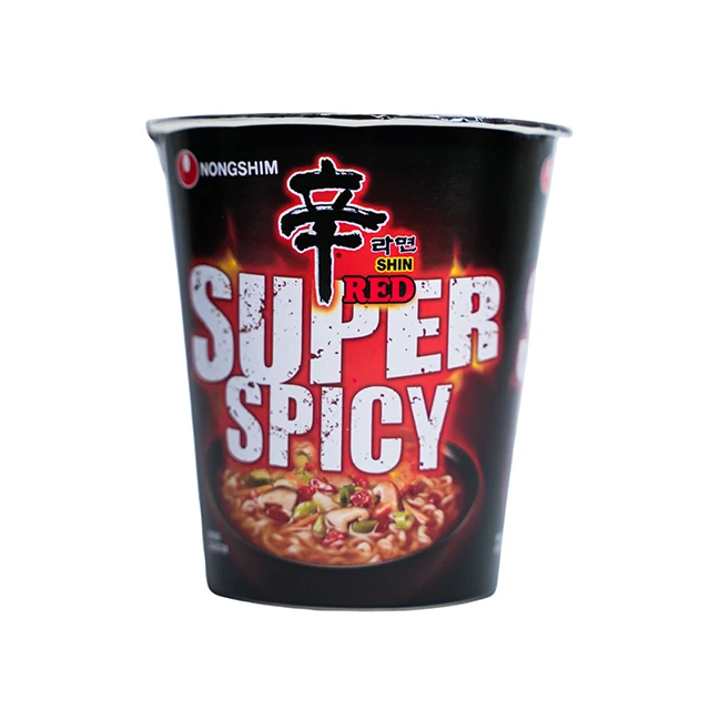 High Quality Wholesale Maker Cooking Korean Products Private Label Red Super Spicy Cup Instant Noodles 68gm