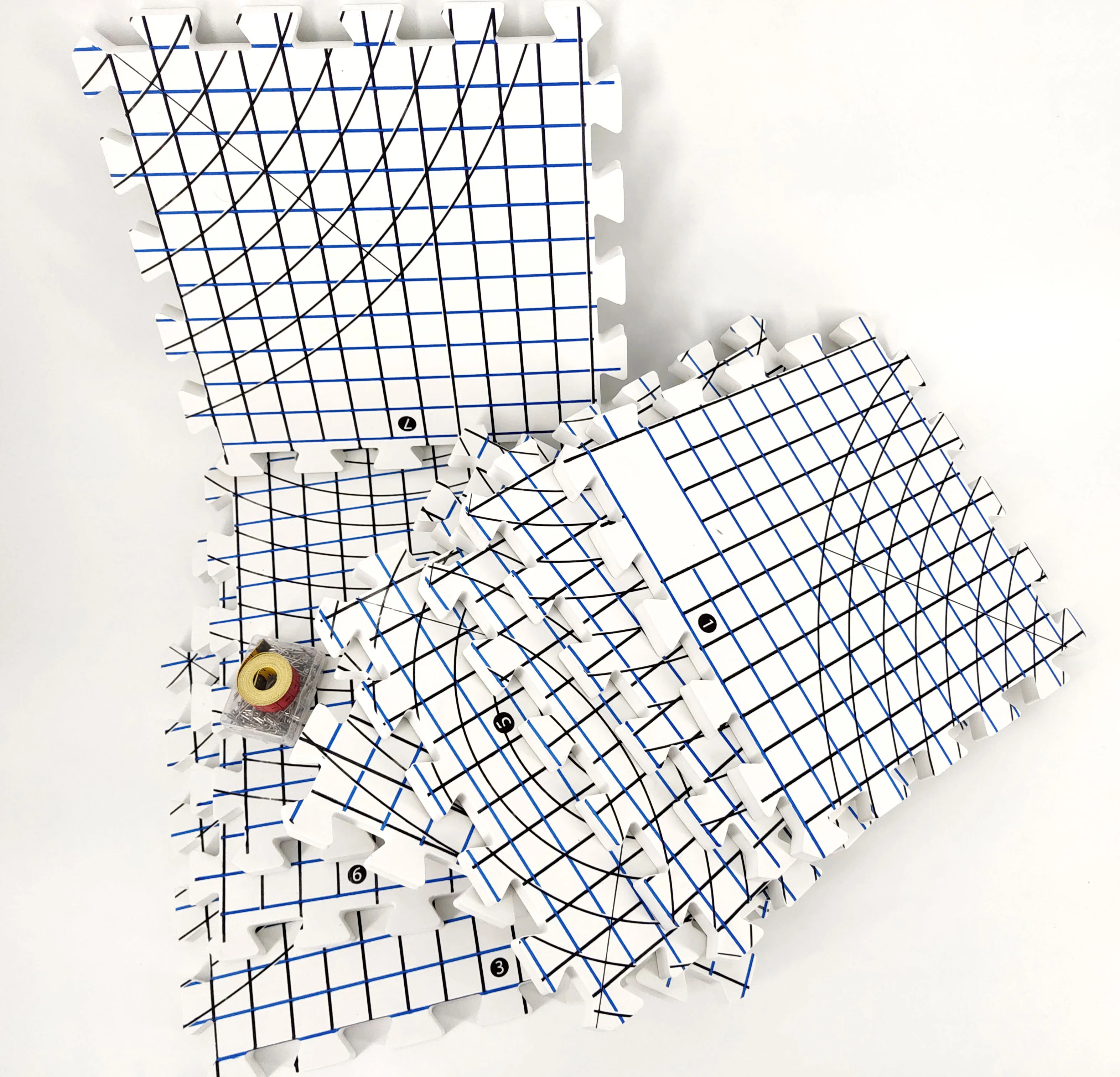 Crafts Blocking Mats for Knitting - Pack of 9 white Blocking Boards with Grids or line