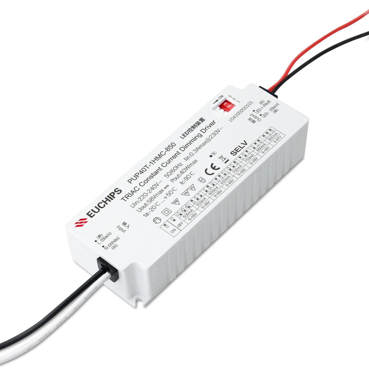 Silicon Controlled 40W White Dimming Driver Triac CE Certified Plastic Material for Lighting and Circuitry Design