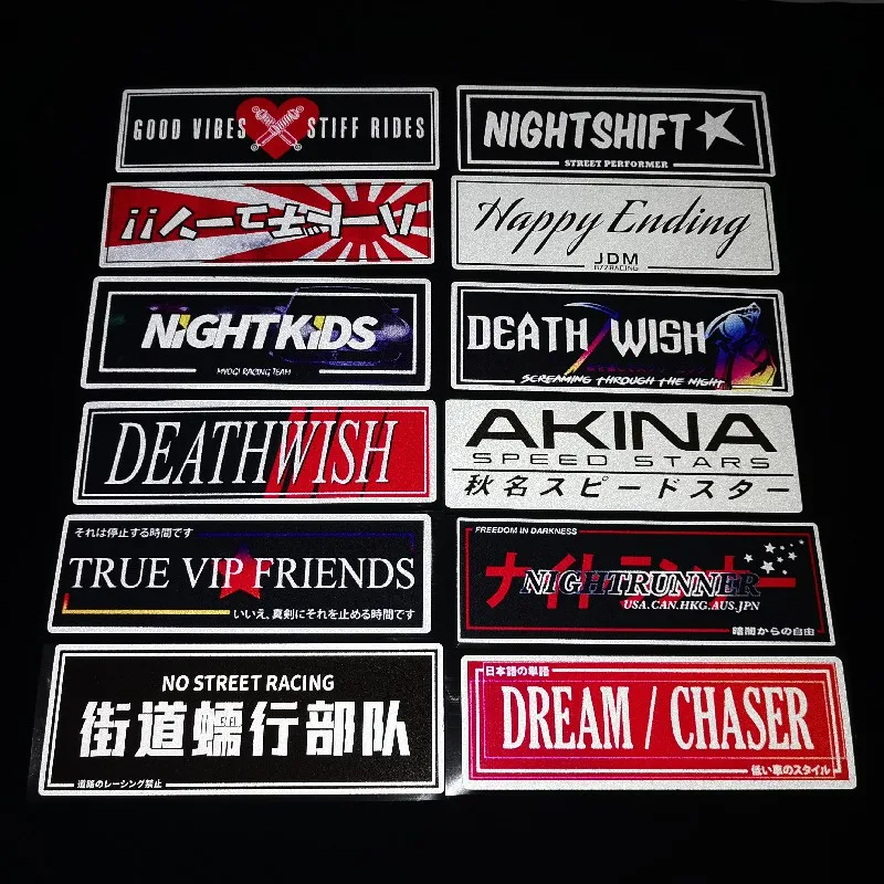Custom Wholesale Stickers Pvc Anime Reflective Fender Trunk Window Wall Bumper Decal Race Gift Refit Decoration Car Accessories