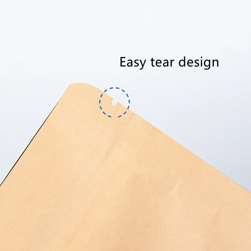 
Biodegradable Custom Design Kraft Paper Aluminum Foil 3 Side Seal Flat Packaging Bag 