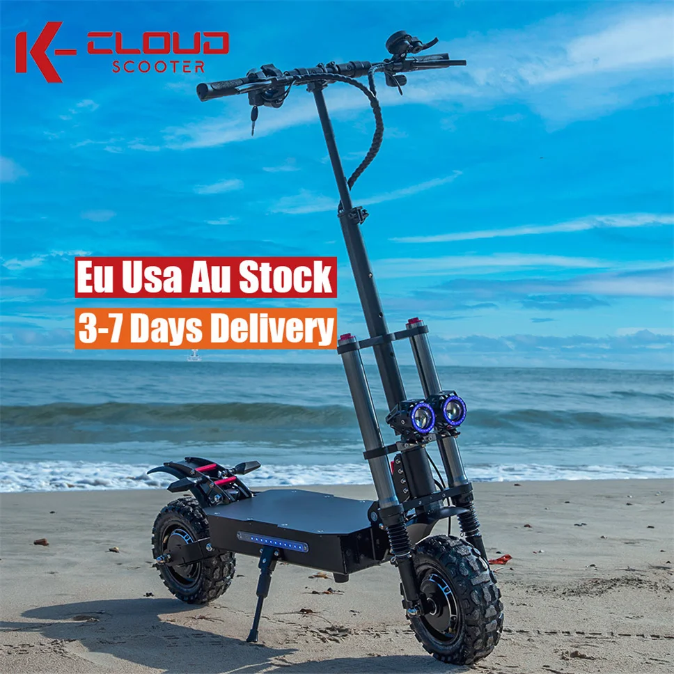 Security EU US AU Warehouse 5600W 6000W Dual Motor 11 Inch Offroad 60V Electric Scooter Portable Electronic Scooter