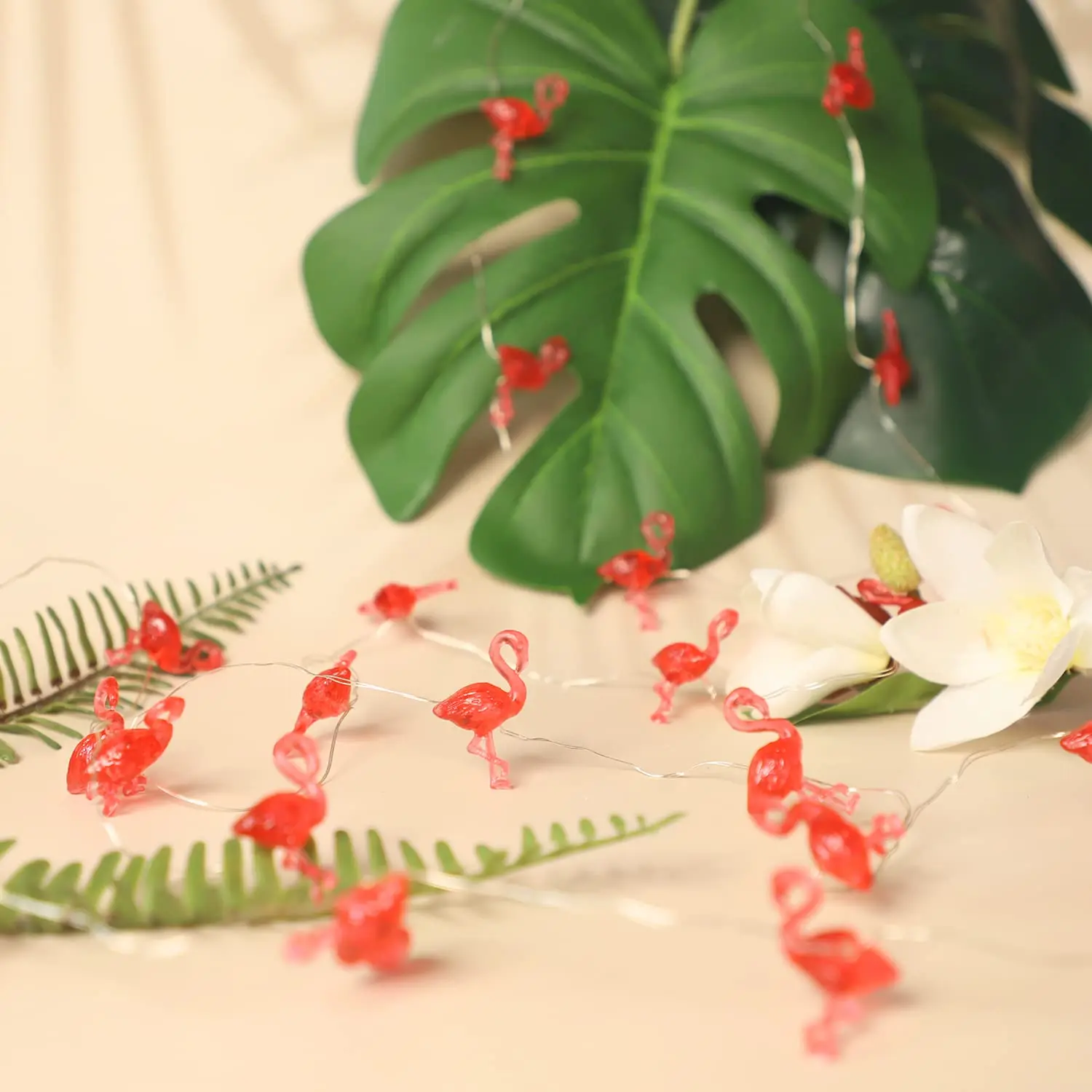 Good Supplier Battery Operated Remote Fairy Lights Decor Pink Flamingo String Lights