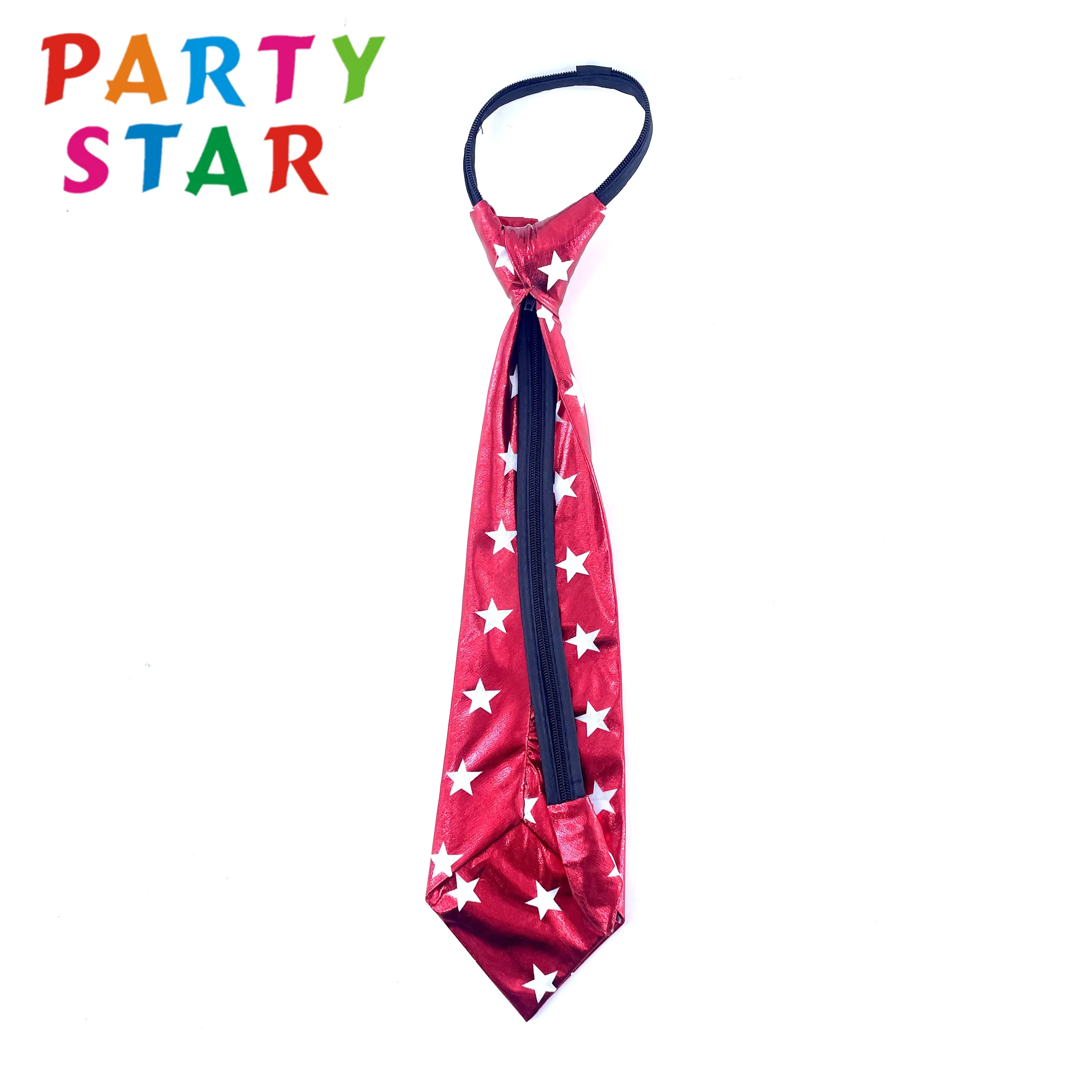 Оптовая продажа, мужской Металлический регулируемый галстук с пятиконечными звездами, модный галстук с принтом для вечеринки