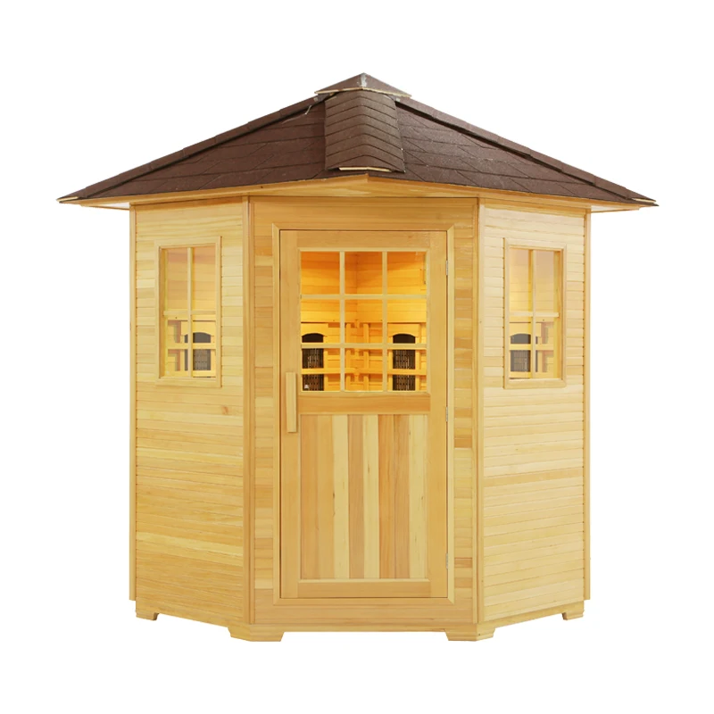 4 people luxury Sauna room wooden far infrared sauna cabin include Sauna Heater