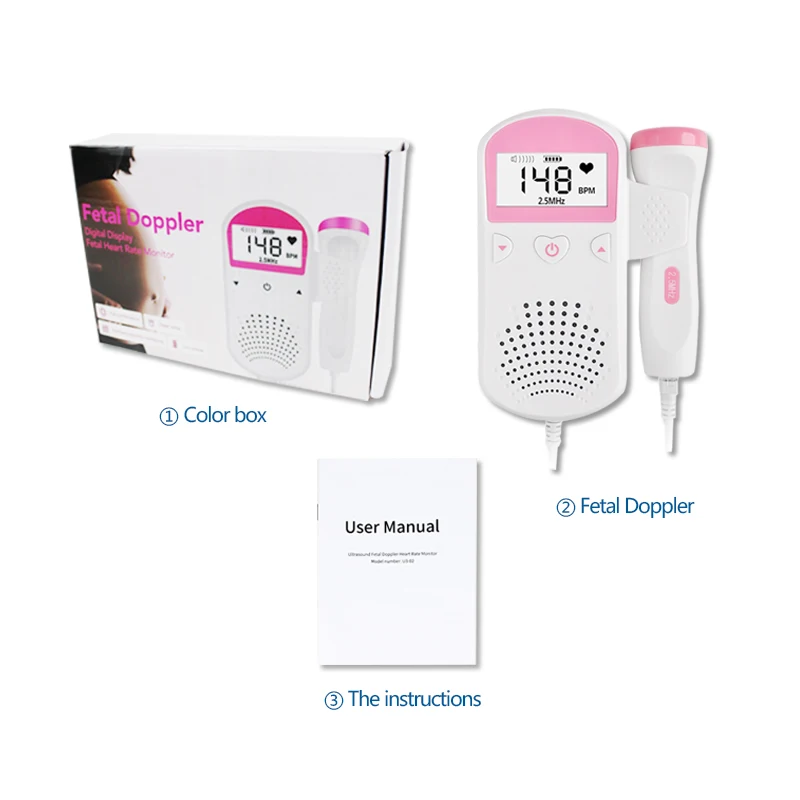 pocket  home Best Selling waterproof baby heartbeat Fetal Doppler monitor