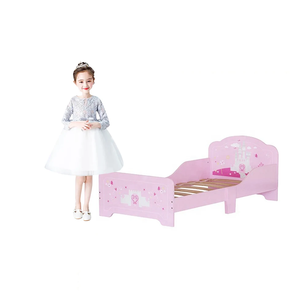KIDS  Pink Wooden Bed modern furniture princess bed bed for girls Christmas gifts