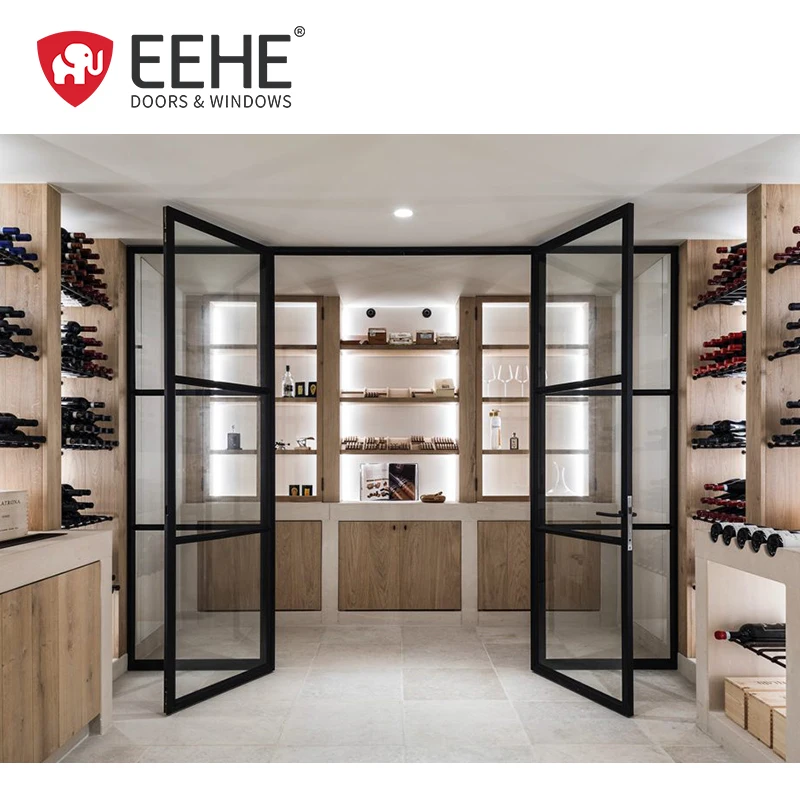 180 degree interior glass hinge swing door storefront door