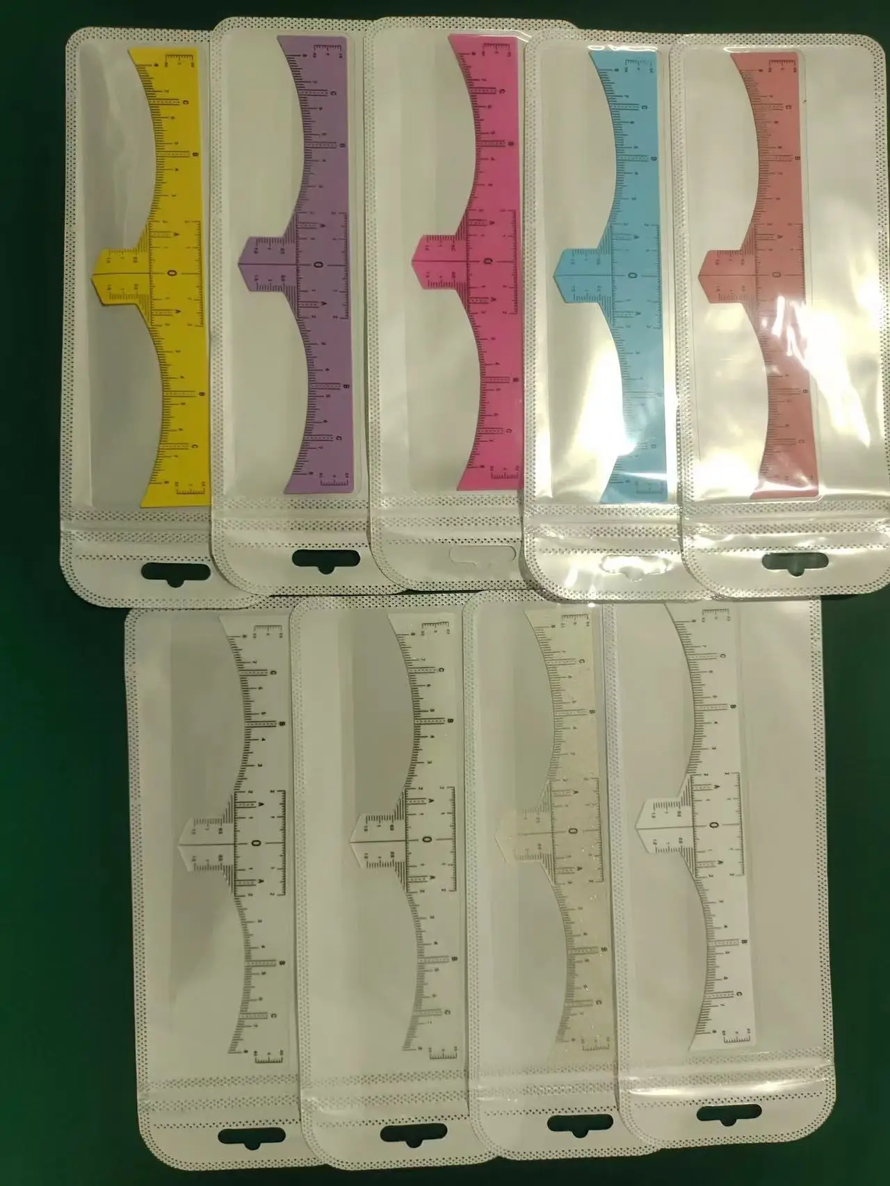 2023 New Arrival Eye Brow Stencil Eyebrow Line Adhesive Microblading Guide Permanent Makeup Tool ReusableSilicone Eyebrow Ruler