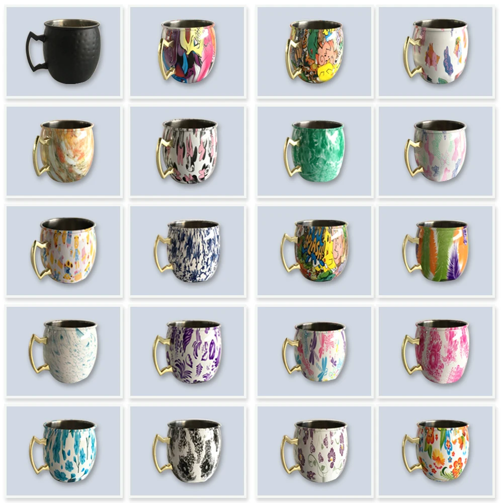 High quality manufacturer unique customized colors Moscow mule copper mug with straw and logo