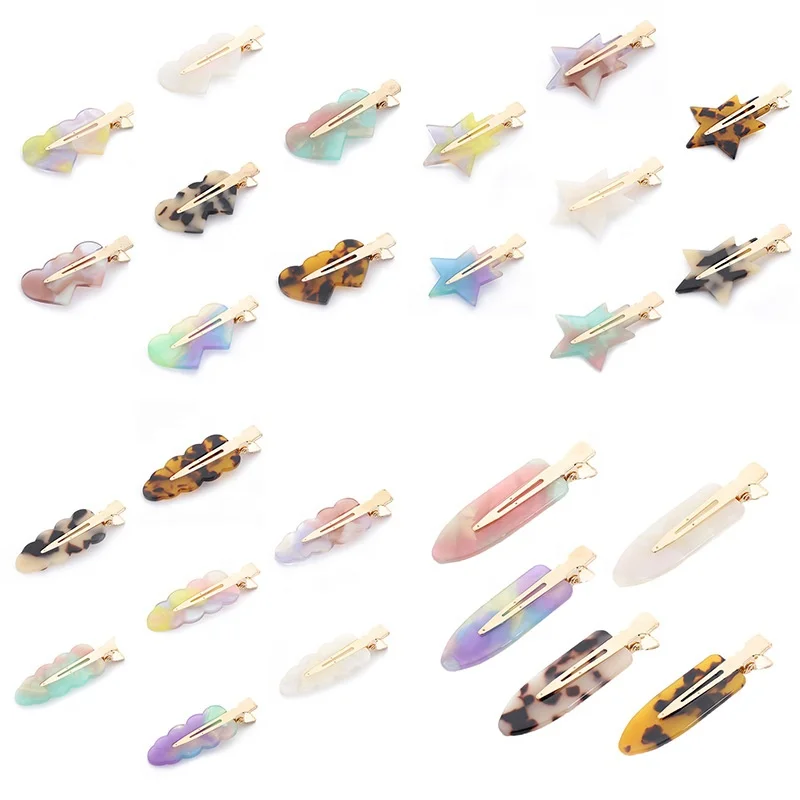 
Hot Selling Flat Styling Clip No Crease Curl Pins Leopard Bang Seamless Hairdressing Barrettes for Make up No Bend Hair Clips 