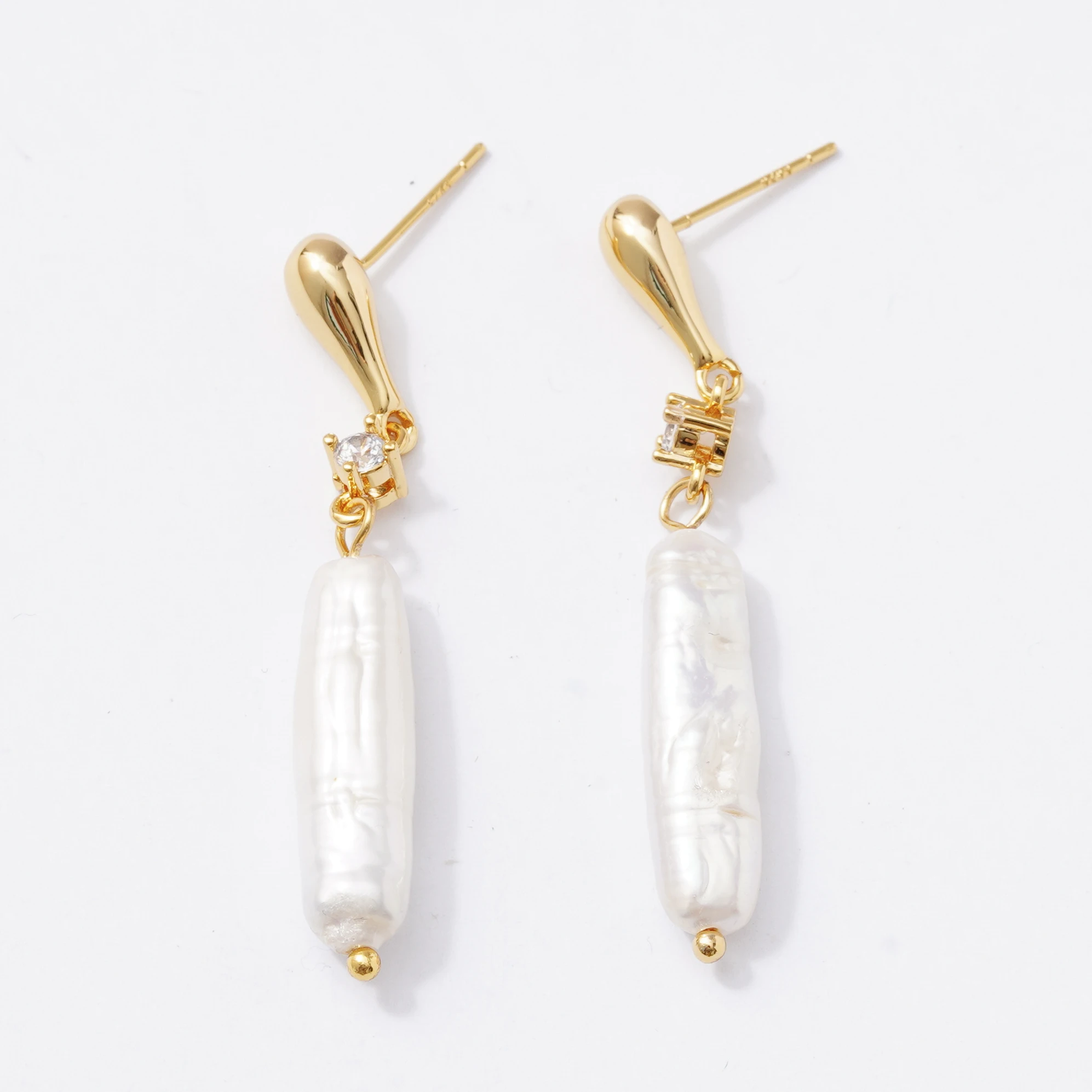 2024 vintage gold silver freshwater baroque pearl earrings for women
