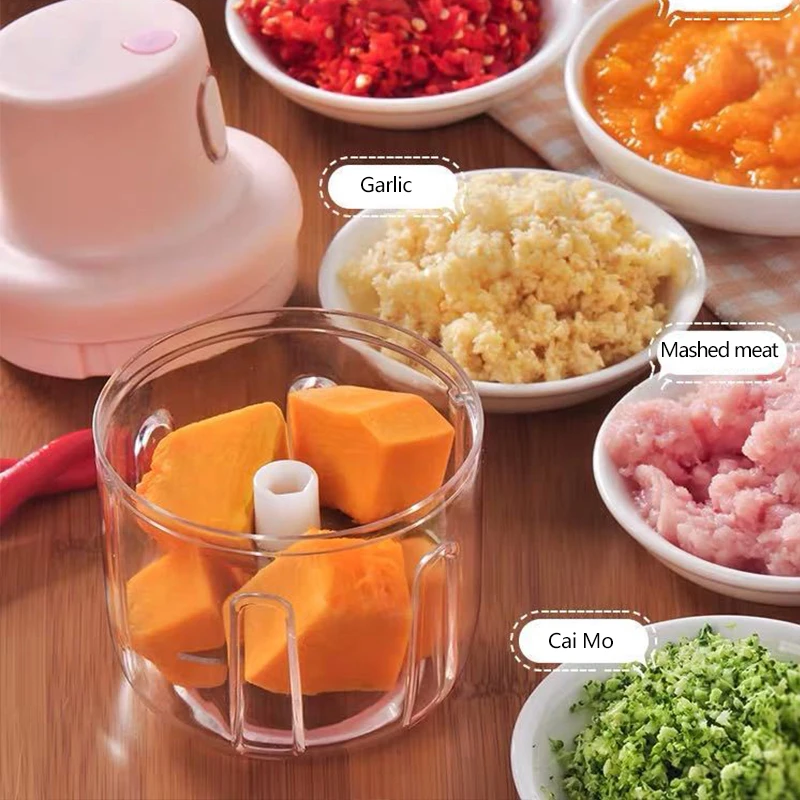 Kitchen Tool Garlic Masher Wireless Usb Portable Mini Electric Garlic Grinding Machine Chopper With Usb Rechargeable Charging