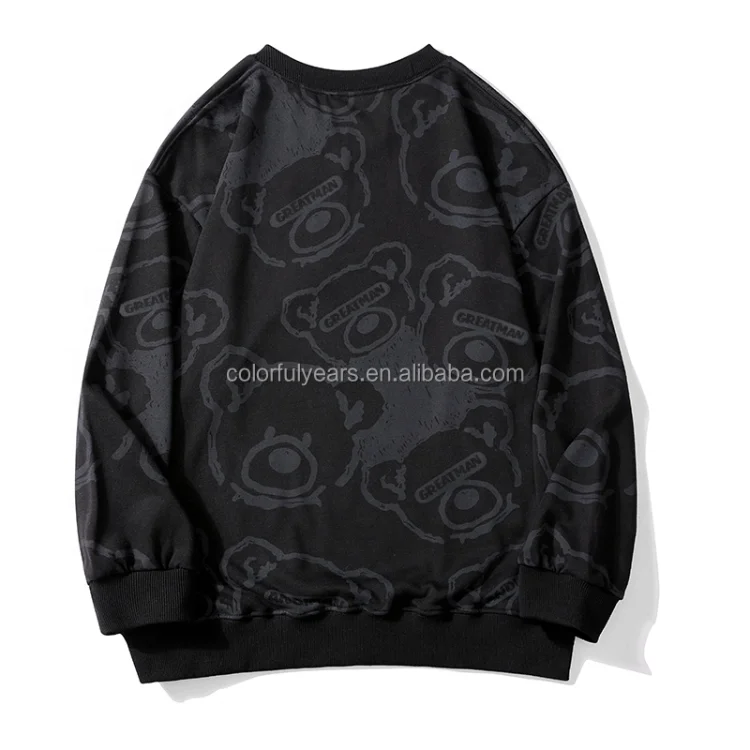 Heavyweight Plain No String Wholesale Mans Crewneck Sweater Sweatshirt Patchwork Teddy Bear Full Print Anime Hoodies