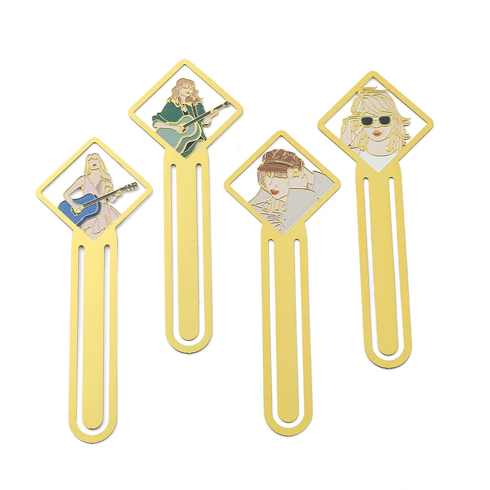 Creative Taylor Singer Album Brass Bookmark Music Memorabilia Metal Enamel Bookmarks For Fans Souvenir Gift