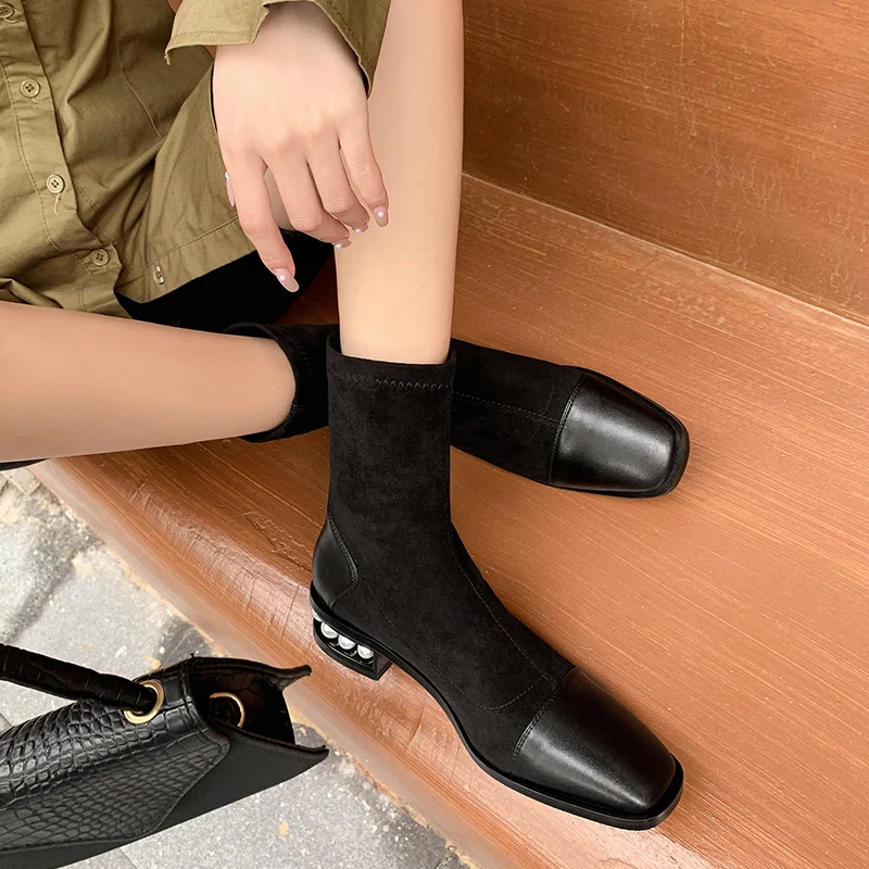 Women Shoes autumn winter Boots ankle fashion comfortable genuine leather round toe For The Latest new Classical
