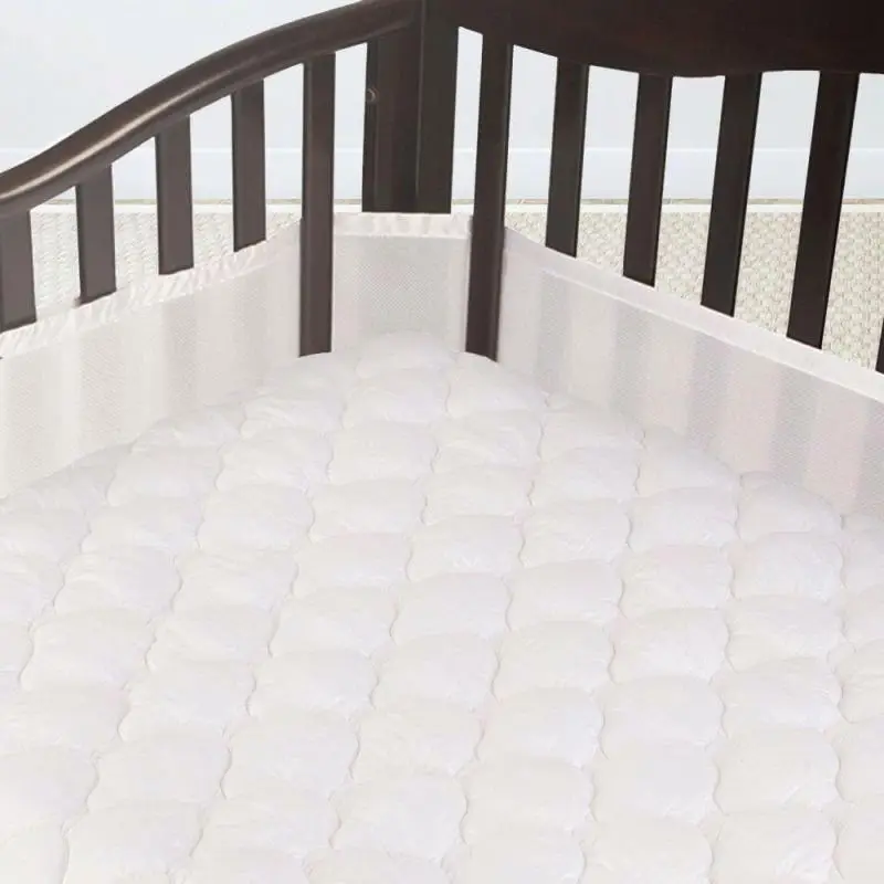 Baby Cot Bed Zipper Waterproof Bamboo Quilted Cover Mattress Protector For