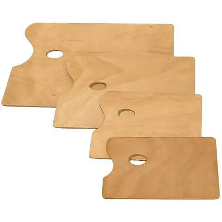 Flat wooden palettes drawing color mix plates rectangular palette
