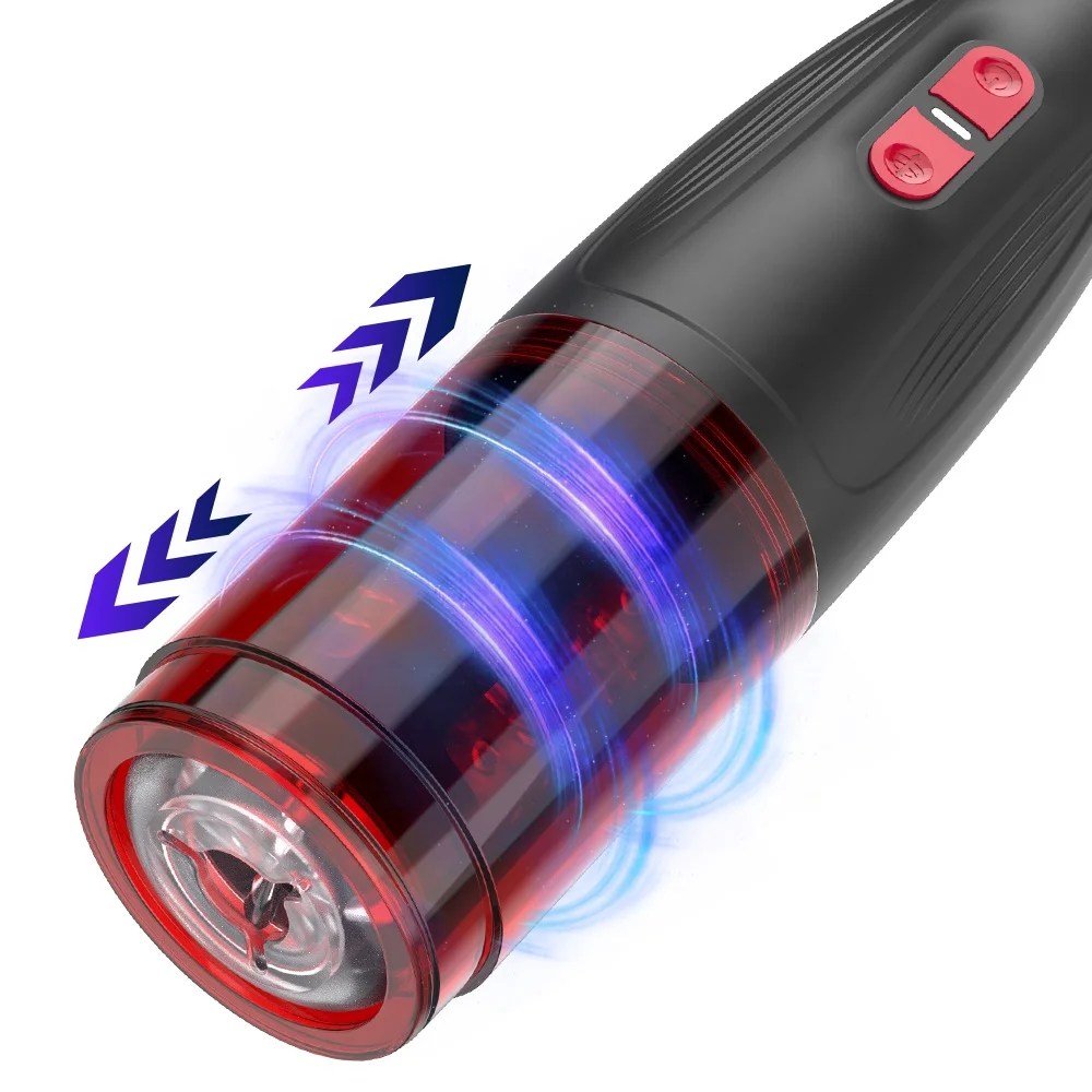 Sohimi 10 telescopic thrusting masturbator with electric artificial vagina  for men hand free sex toys for men with voice mode